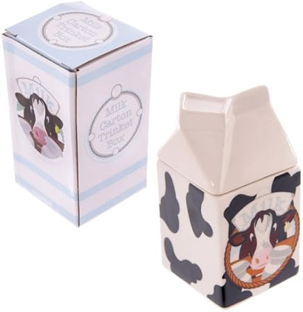 Caja Joyero, cartón de leche, diseño de vaca: Amazon.es: Hogar