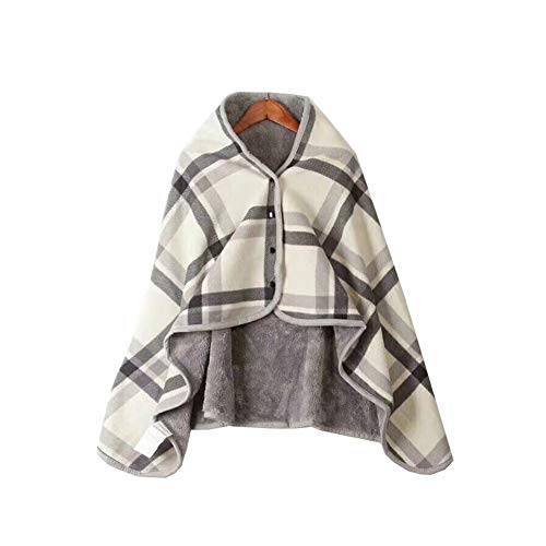 Julvie Winter Sherpa Wearable Throw Blanket Shawl Scarf,Oversized Fleece Plush Blanket Poncho Cape Shawl Coat, Plaid TV Sofa Couch Cozy WarmBlanket
