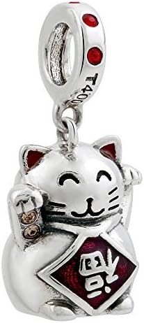 TCharm 925 Sterling Silver Charms Dangle Bedecked with Crystal Small Bell Pendant Beads for Women Girls Fit for Bracelet Necklaces