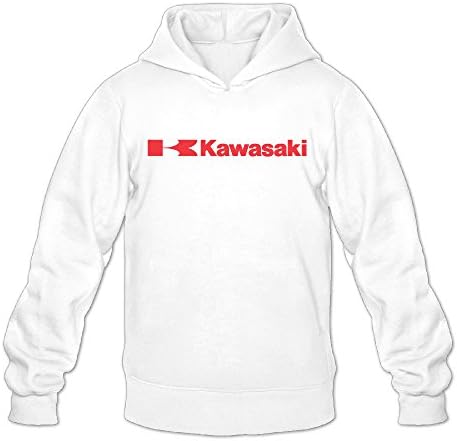 Kamifa Kawasaki Logo Men's Pullover Hoodie White SizeLarge