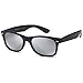 GAMMA RAY UV400 52mm Adult Classic Style Sunglasses – Mirror Silver Lens on Black Frame