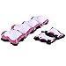 Kids Protective Gear, Kids Youth Knee Pads Elbow Pads Wrist Guards 3 in1 Adjustable Safety Gear for Roller Skating Cycling Skateboard Bike Scooter Rollerblade (Rose)
