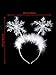 JOVITEC 6 Pack Christmas Snowflake Headbands Cute Head Boppers for Girls Xmas Holiday Bands Decor for Winter Themed Party(White)