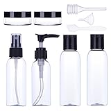 eBoot 9 Pieces Travel Bottle Set Air Travel Bottles Toiletries Liquid Containers for Cosmetic Make-up (Black)