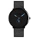 Men Watch Minimalist Fashion Wrist Watches,Kotime Waterproof 3 Bar Quartz Watch Black Stainless Steel Mesh Band Adjustable Business Dress Casual