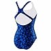 Speedo Women's Ultraback Racerback Athletic Training One Piece Swimsuit, 6 - Blue Geo