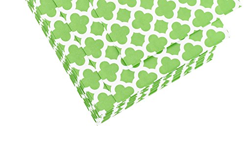 FiveSeasonStuff Greaseproof Paper Bags for Food Candy Goodies Gift Party Wedding Favors Birthday Baby Shower Buffets Picnics BBQ Arts & Crafts DIY Retail (5.12''x 7'') — PACK 100 (Green, Mix Patterns)