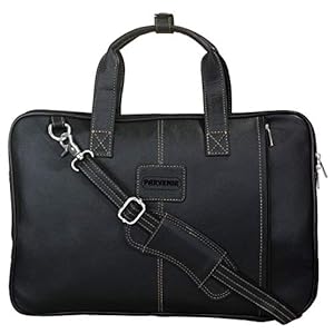 Parvenir Black 15.6 Vegan Leather Bag (Parv-1001)