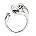 Antique Silver Realistic Hippo Animal Wrap Ring Fashion Jewelry for Women and Girls