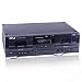 Dual Stereo Cassette Tape Deck - Clear Audio Double Player Recorder System w/ MP3 Music Converter, RCA for Recording, Dubbing, USB, Retro Design - For Standard / CrO2 Tapes, Home Use - Pyle PT659DU