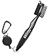 Golf Club Brush and Club Groove Cleaner 2 Feet Retractable Zip-line Aluminum Carabiner,Wire,Nylon Brush and Spike Cleaning Tool,Ergonomic Design, Easily Attaches to Golf Bag