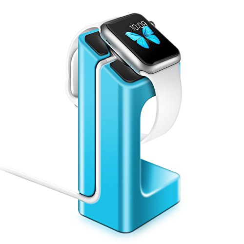 Apple Watch Stand, Boomy Apple Watch Stand Bracket Docking Station Charger Holder for Both 38mm and 42mm (38mm Blue)