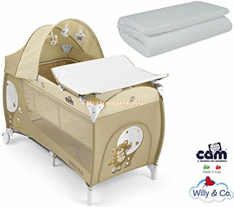 Anti-Suffocation Mattress for Travel/Camping Cot Made in Italy, Bianco E Lettino Cam Daily