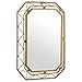 Amazon Brand – Rivet Modern Metal Lattice-Work Octagonal Hanging Wall Mirror 22.25 Inch Height, Gold Finish