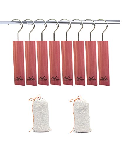 Closet Essentials - Fresh Red Cedar Blocks Pest Repellent Natural Clothes Moths Protection For Closet Shoes Freshener - 8 Cedar Hangers And 2 Cedar Shaving Bags Closet Essentials - Fresh Red Cedar Blocks Pest Repellent Natural Clothes Moths Protection For Closet Shoes Freshener - 8 Cedar Hangers And 2 Cedar Shaving Bags