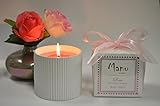 Manu Home Aromatherapy ROSE Candle in a Beautiful Ceramic White Base ~ Infused with Tuberose to Enhance the Serene Floral Notes ~ Perfect Gift! ~ 9oz fill!