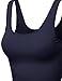 Xpril Basic Solid Sleeveless Crop Tank Tops Navy Size M