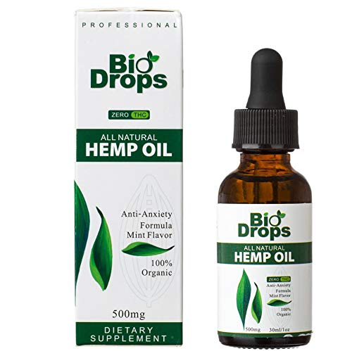 Hemp Oil Extract For Pain Relief - Natural Anti Anxiety, Anti-Inflammatory, Stress Relief, Helps With Sleep - 500 Mg 1 Fl Oz (30 ml)