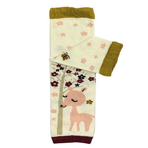 allydrew Footless Leg Warmers Footless Leggings for Babies and Toddlers - Flora, Deer, Brown Bear, Solid Pink (4 pack)