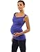 PattyBoutik Mama Twisted Straps Cowl Neck Maternity Tank Top (Bright Blue M)