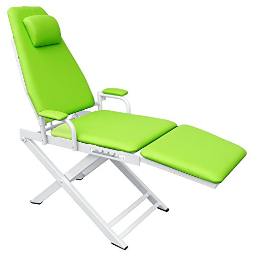 OuboDental Portable Folding Chair Moblie Unit With LED Surgical Light Lamp & Dental Tray (Apple Green)