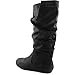 DailyShoes Women's Mid Calf Zipper Slouch Suede Comfortable Boots