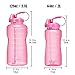 QuiFit Motivational Gallon Water Bottle - with Straw & Time Marker BPA Free 128/64 oz Large Water Jug Leak-Proof Durable for Fitness Outdoor Enthusiasts(Light Pink-B1, 1 Gallon)