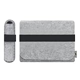 Litop Grey Color 6.254.81.6 Inches Carrying Felt Sleeve Case Bag Travel Organizer for Computer Electronics Cell Phone Accessories Essentials MP3 MP4 Logitech Apple Magic Mouse Charger Adapter Cord Connector Cable Memory Card Cellphone USB Flash Drive (Elastic Band Felt Case-Grey)