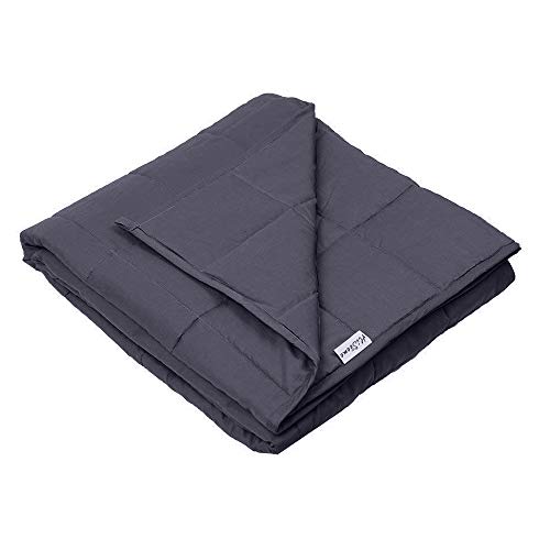Autism Weighted Blanket (48''x72'', 15lbs, 100% Cotton Fabric, Dark