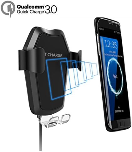 Fast Wireless Car Charger, 3-in-1 Qi Charger Gravity Car Mount Phone Holder Air Vent/Dashboard/Desktop for Samsung Galaxy Note 8/S8/S8 Plus/S7 and iPhone X/8/8 Plus,Qi Enabled Devices.