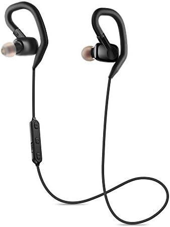 Bluetooth Headphones, MengK Lightweight Wireless Headset In Ear Noise Cancelling Sweatproof Sport Stereo Earphones 8-Hour Playing Time with Mic, Premium Bass Sound, Secure Fit for Running (Black)