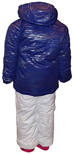 Pulse Toddler and Little Girls' 2 Piece Snowsuit Set Glitter Coat and Snow Bibs (Medium (6/6X), Purple/White) - Thumbnail 2