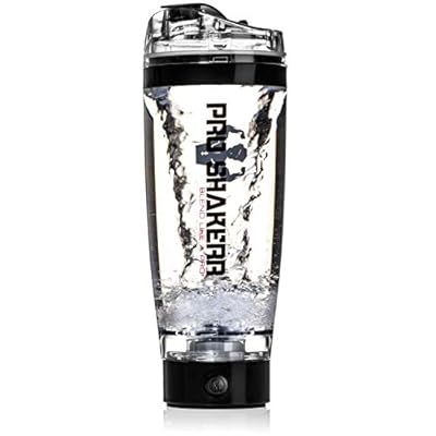 PRO SHAKERR 2.R Electric Shaker Bottle - Portable USB Rechargeable Vortex Mixer Cup For Protein Shake Mixes With Mini Powder Storage 20oz 600ml - Workout Bottle - Black Pink