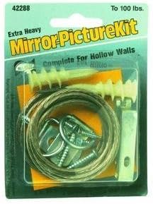 Hillman AnchorWire Silver Extra Heavy Steel 100 lb. 1 pk Mirror Holder Kit