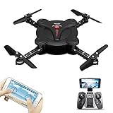 Goolsky FQ17W Mini RC Quadcopter Foldable Drone with WiFi FPV Camera Live Video Altitude Hold&3D Flips&Gravity Sensor Phone Control or Remote Controller