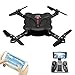 Goolsky FQ17W Mini RC Quadcopter Foldable Drone with WiFi FPV Camera Live Video Altitude Hold&3D Flips&Gravity Sensor Phone Control or Remote Controller