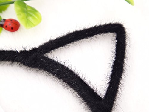 Bonnie Z. Leonardo Ladies Girls Women Black Cat Ears Headband Furry Black 1pcs
