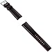 Perforated Sport D-1 Padded Leather Watch Band in Jet Black & Red Stitch 22mm