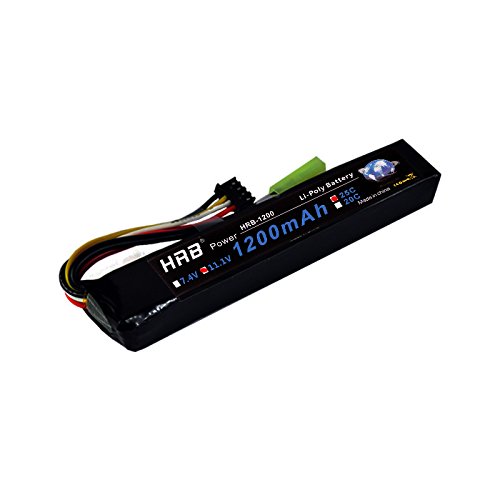 HRB 3S 1200mAh 11.1v 25C LiPo Stick Battery With Mini Tamiya Connector for Airsoft Gun, RC Gun