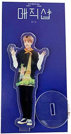 Monifuon Kpop BTS Standing Figure Model, 5th Muster Mini Cardboard Cutout Standups Plate Holder Action Figure Display Stand Best Gift for A.R.M.Y(Suga)
