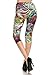 F252-CA-OS Spring Paisley Capri Print Leggings, One Size