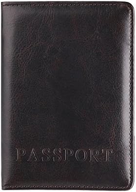 HIRIRI Men Women Passport Holder Protector Wallet Business Card Soft Passport Cover Coin Bag (Coffee) (Black)