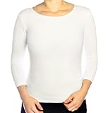 Kosher Casual Women's 3/4 Sleeve Boat Neck Fitted Layering Top