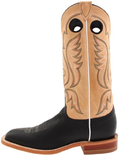 Justin Boots Men's U.S.A. Bent Rail Collection 13" Boot Wide Square Double Stitch Toe Leather Outsole,Black Burnished Calf/Toast Tumbleweed,14 D US