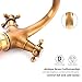 Antique Brushed Brass Bathroom Sink Faucet Double Cross Handle Bathroom Bar Faucet Mixer Tap Single Hole Deck Mount