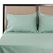 Cambay Linens 400 Thread Count Cotton Sateen Queen Sheet Set, Aqua (Set of 6)