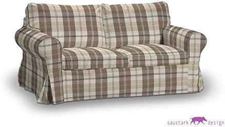 Dundee Beige A Carreaux Slipcover Ikea Ektorp Housse De Canape Lit
