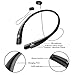 Bluetooth Headphones, Best Wireless Sports Neckband Designed Earphones w/ Mic HD Stereo Sweatproof Earbuds for Gym Running Workout 8 Hour Battery (Black)