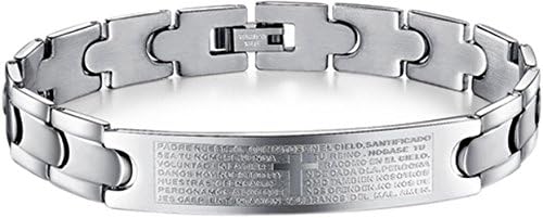 Golastartery Mens Fashion Titanium Steel Scripture Cross Chain Bracelet(GSY.1)