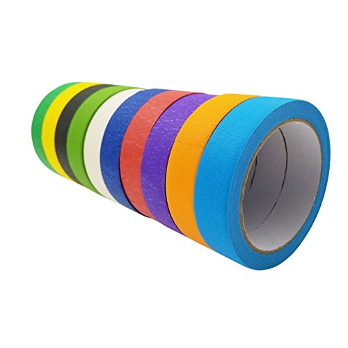 image for Sackorange Multi Colored Masking Tape Set 10-Pack 1 Inch x 22 Yard Dec